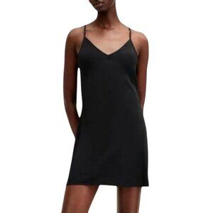 All Saints Dress‎ Women 10 Black Organic Cotton Mini Slip Gothic Whimsigoth